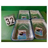 4 2 Packs Jiffy Foil 13" X 9" Cake Pans W/ Lids -