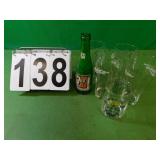 4 Coca-Cola Glasses - 7-Up Bottle