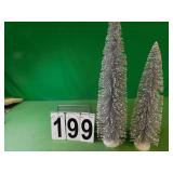 Pair Of Silver Trees 24" T -18" T