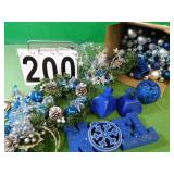 Box Of Blue/ Silver Christmas Decor