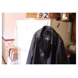 Leather Bikers Coat Size 48 Black