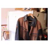 Biker Coat Black and Brown Appears New Size 48