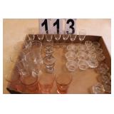 Flat with Liqueur Glasses and Salts