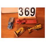 Flat of Tootsie Toys ~ Grader ~ Dozer ~ Dump