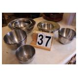 Group of Stainless Mixing Pans