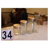 Glass with Wood Lids Canister