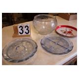2 Serving Trays ~ Grape Pattern Bowl