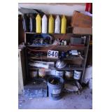 Shelf with Fluids ~ Gray Box and Bucket with