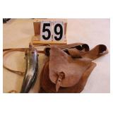 Black Powder  Horn ~ Pouch with Tools