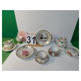 Flat w/ Floral Tea Cups & Tea Pot