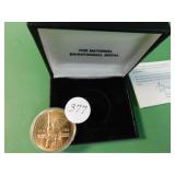 The National Bicentennial Medal 1 1/2" Gold Plated