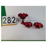 Ruby Red Fenton Hobnail Compote