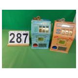 2 One Armed Bandits (Slot Machines) 9.5" T