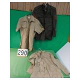 Miitary Coat 34S - 2 Shirts - Tie - Jacket Liner