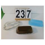 3 Vintage Butter Dishes