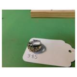 Silver Ring 925 Size 6 W/ Diamond In Middle