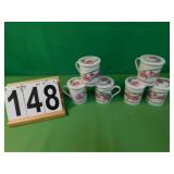 6 Tea Cups W/ Lids