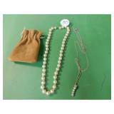 Necklace Simulated Stones - Simulated Pearl