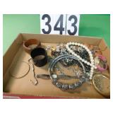 Flat Of Costume Jewelry Includes 2 Watches
