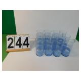 12 Vintage Blue Glasses