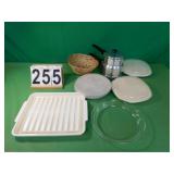 Microwave Plates W/ Lids - Bacon Plate -