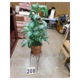 Plant Stand W/ Artificial Plant 21.5" T