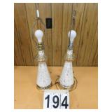 Pair Of Gold Fleck Lamps 27.5" T (Works)
