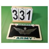 Retired Army License Plate Cover
