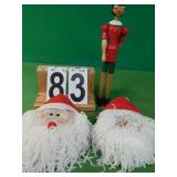 Pinocchio Wooden Figure - 2 Santa Heads