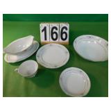 56 Pieces Gainesboro Rose China W/ Tote W/ Lid