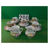 Vintage Rose Print Tea Cups ~Cream ~ Sugar