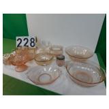 Pink Depression Glass Includes Cream And Sugar