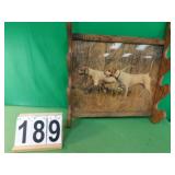 4 Gun Wood Rack W/ Dog Picture 24" T X 21"
