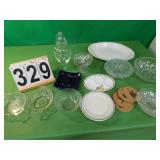 Vintage Glass Ware Includes Covered Candy Dish