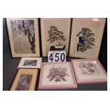 Group Of Pictures Includes Bonsai Tree