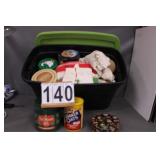 Black Tote W/ Green Top Assorted Tins W/ Holiday-