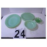 Green Fire King Glassware
