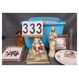 Blue Tote W/ Religious Pictures - Frames