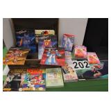 Yellow Suitcase W/ Cartoon Posters & Paper Dolls