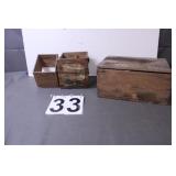 3 Small Wood Boxes 1 Has No Bottom or Top