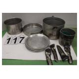 Metal Camping Cook Set (7 Plates, 4 Sets Utensils)