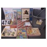 Grey Tote w/ Puzzles Includes Shrek