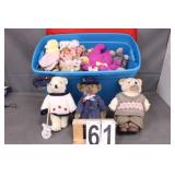 Purple Tote Of Stuffed Animals Includes Bear -