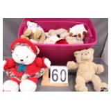 Purple Tote Of Stuffed Animals Includes 1994 Bear-