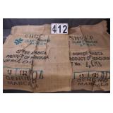 2 Coffee Burlap Sacks Honduras 40' X 28'