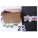 Libbey Smokey Green Glasses ~ 4 Purina Coffee Cups