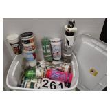 White Tote w/ Plastic Drinking Cups