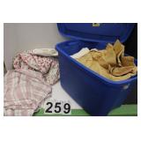 Blue Tote w/ Sheets ~ Throws