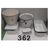 Black & White Porcelain Granite Pans & Commode