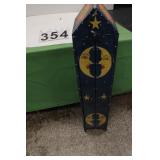 Blue Cabinet With Moon Paintings 40 X 8 X 7